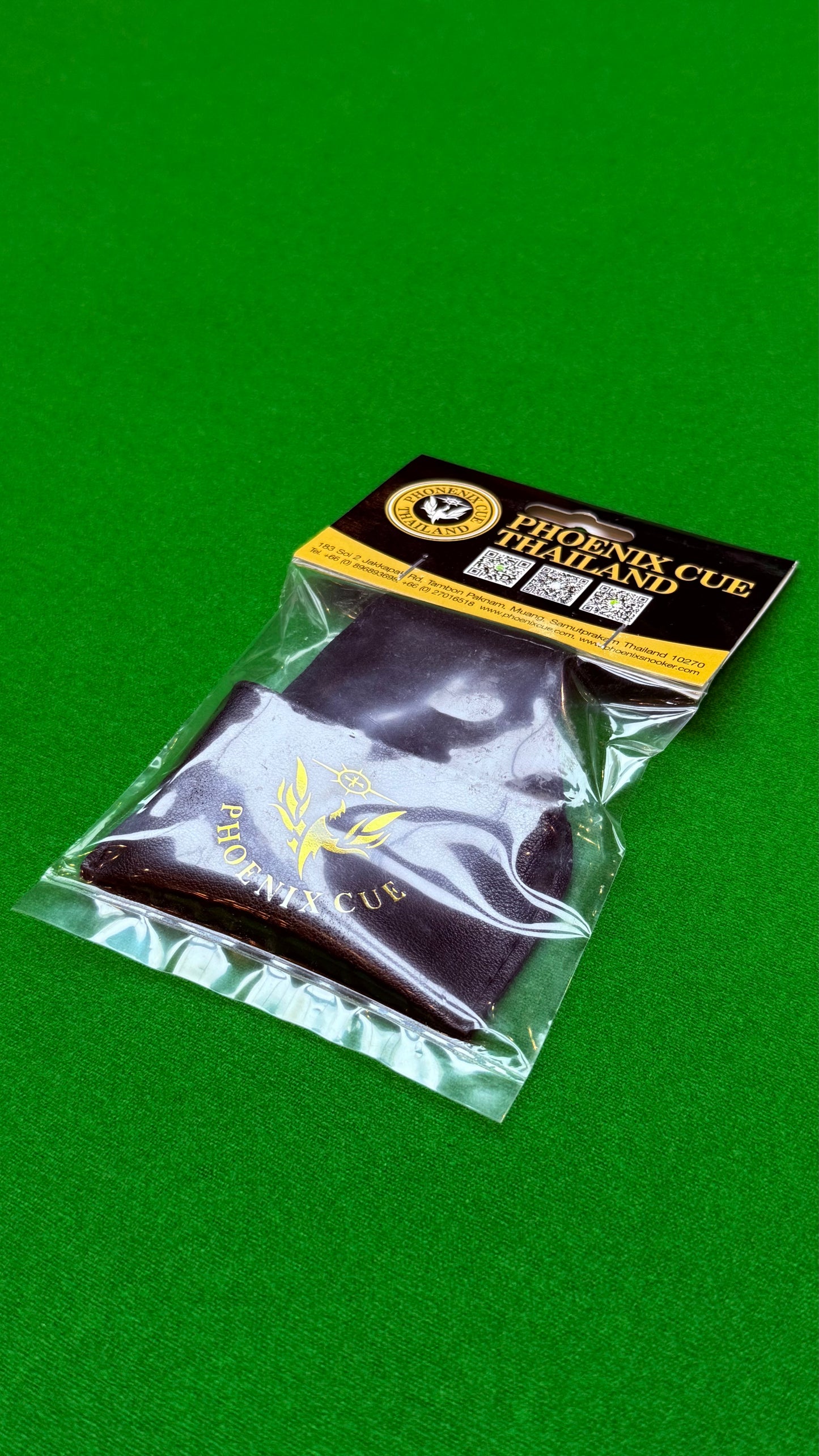 Phoenix Leather Chalk Pouch – Black | Premium Snooker & Billiards Accessory – CueShop Morocco