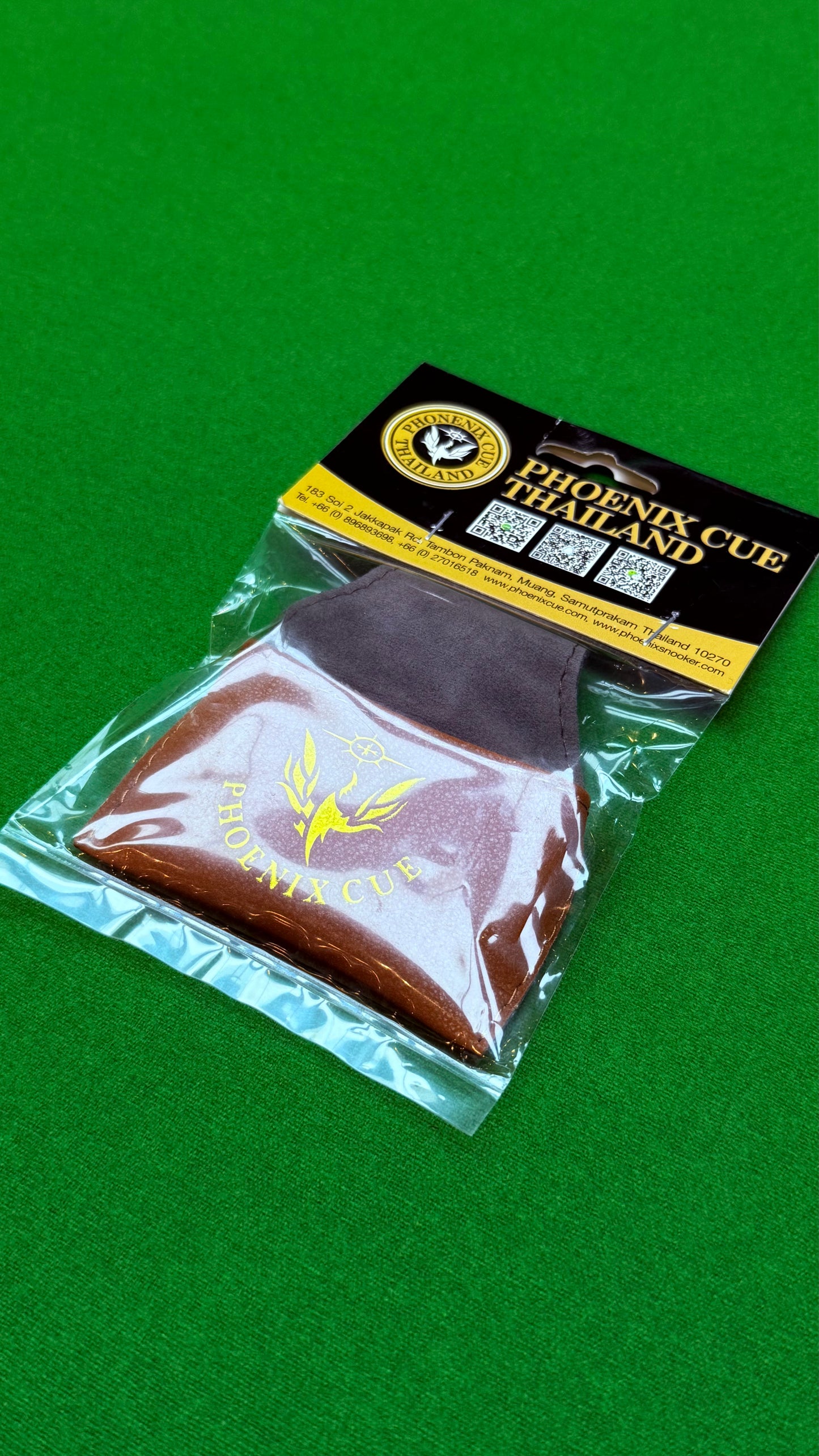 Phoenix Leather Chalk Pouch – Brown | Premium Snooker & Billiards Accessory – CueShop Morocco