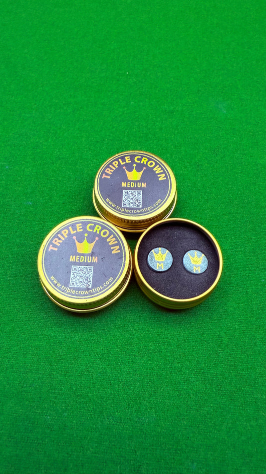 Triple Crown Professional Snooker & Pool Cue Tips - Medium – Premium Billiards Accessories | CueShop Morocco
